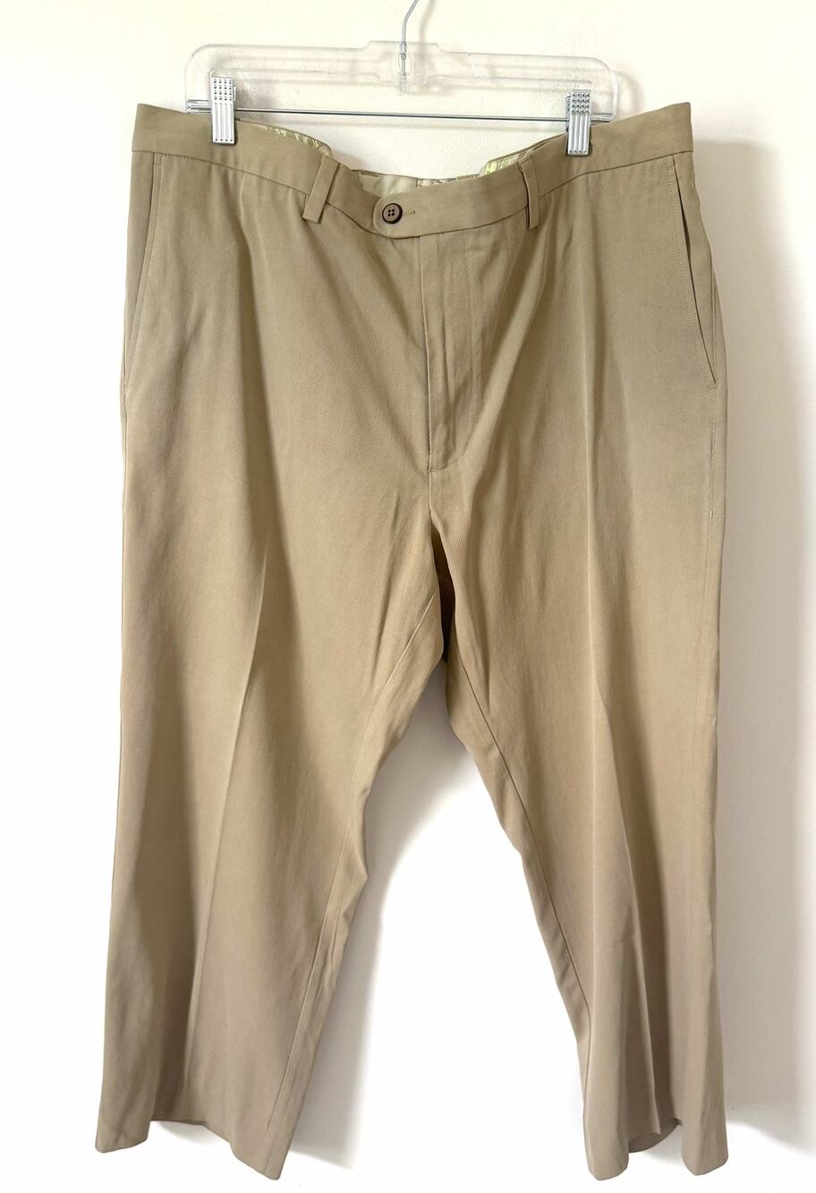 Tommy Bahama Silk Trousers Dress Pants Tan Khaki Size 40x29